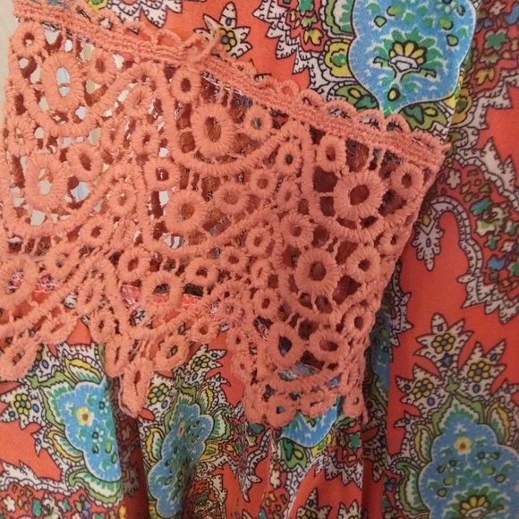 Lady Noiz | Coral Lattice Print Tunic | M | New - Picture 3 of 13